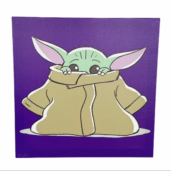 Star Wars Baby Yoda Hiding Picture, 11.75x11.75” - Picture 4 of 4